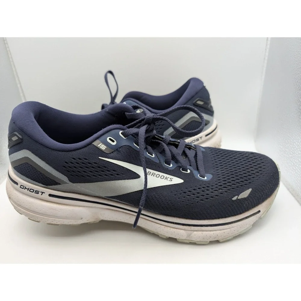 Brooks Womens Ghost‎ 15 Running Shoes 10B Navy Athletic Walking